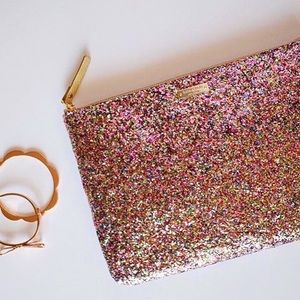Kate Spade Multicolor Gia Glitter Clutch Pouch ♠️